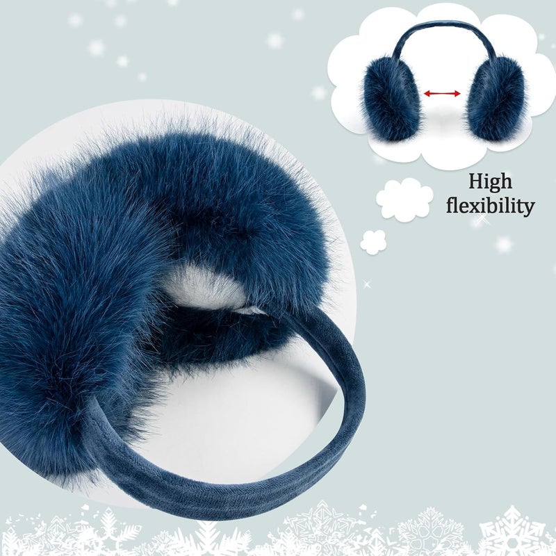 FSTEOE Women Winter Ear Muffs Foldable Girl Ear Warmer Fashion Furry Earmuff Soft Ear Cover Cold Weather - Image 4